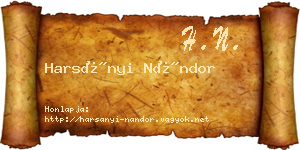 Harsányi Nándor névjegykártya